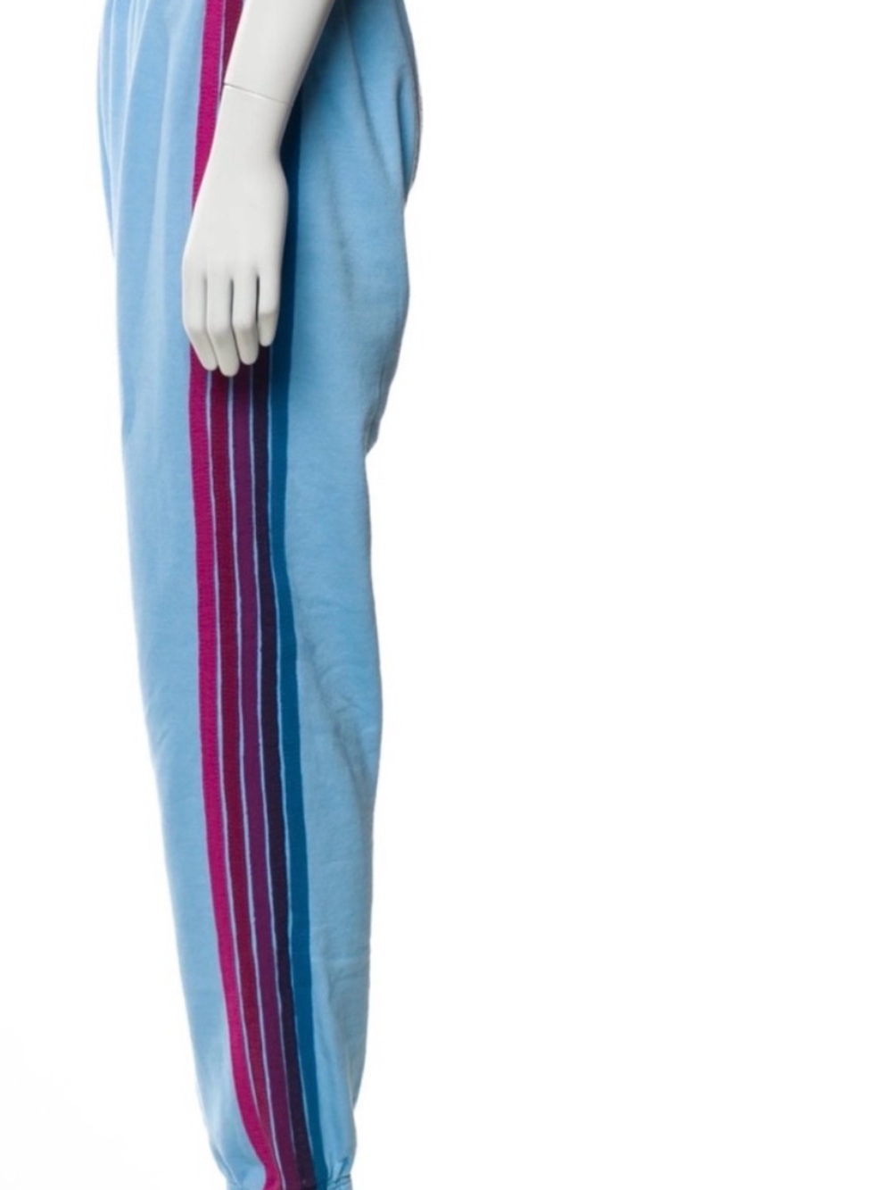 Women’s Aviator Nation Light Blue Joggers with Pink & Navy Side Stripes